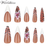 Presse à talons hauts OEM 3D imprimé léopard sur les ongles – Ongles artificiels à couverture complète