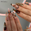 Presse-ongles en forme de fleur 3D d'amande de haute qualité – Pointes d'ongles longues en ABS colorées, 24 pièces